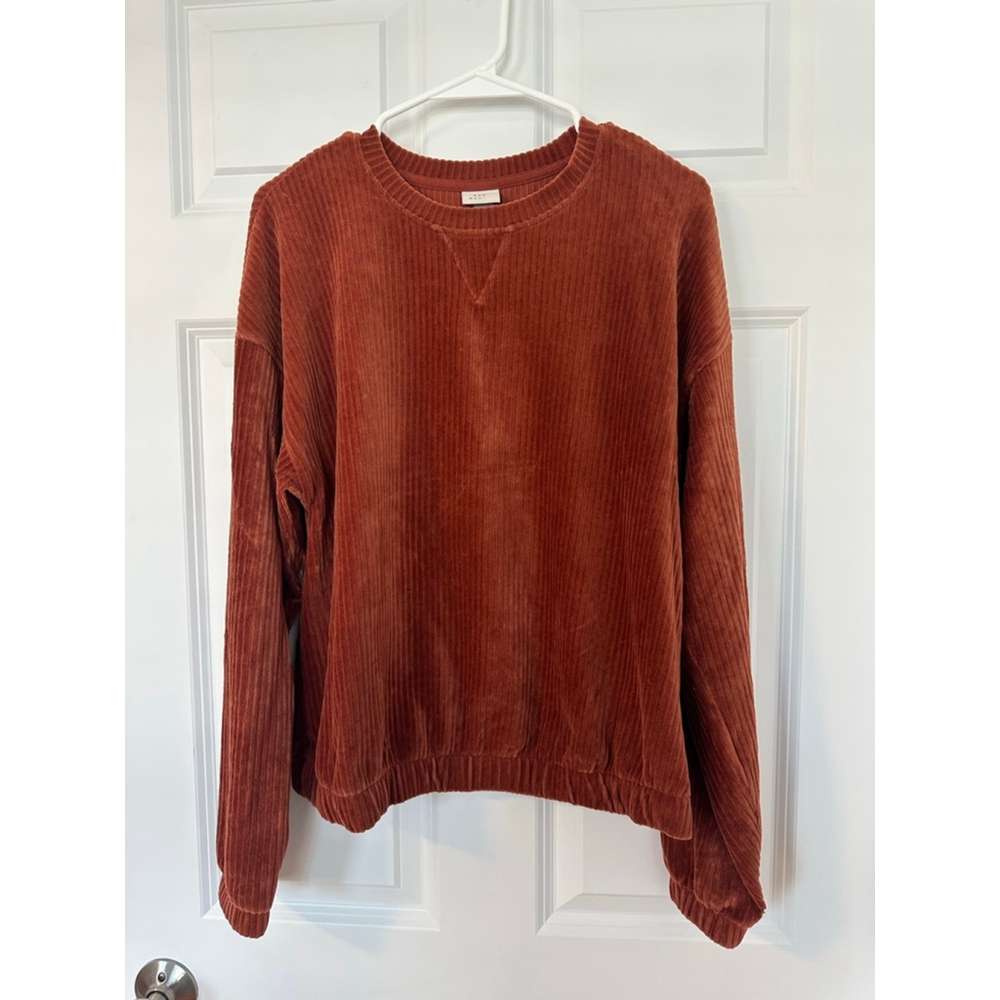 Women's A New Day Rust Corduroy Sweatshirt M - Picture 3 of 7